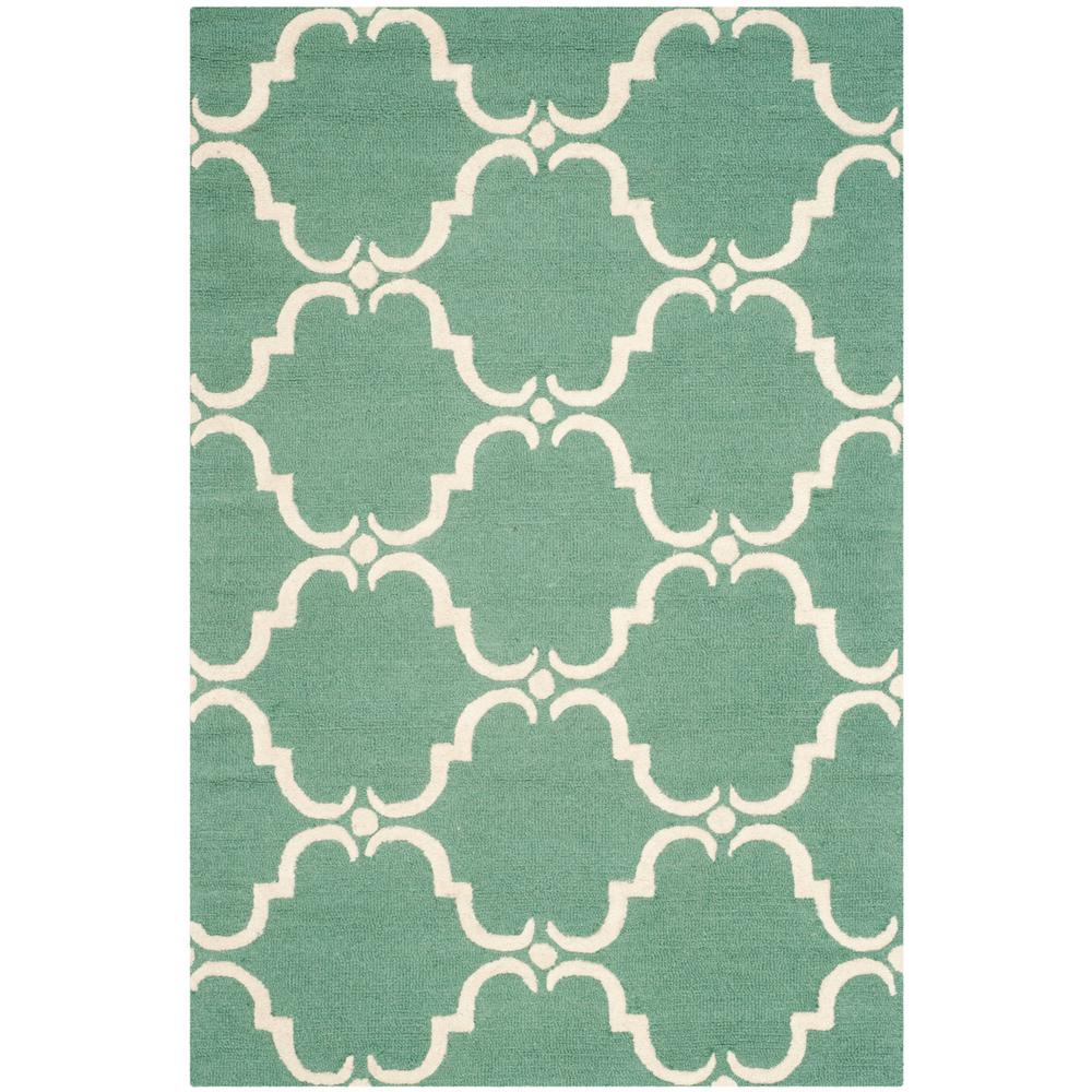 CAMBRIDGE, TEAL / IVORY, 4' X 6', Area Rug, CAM703T-4. Picture 1