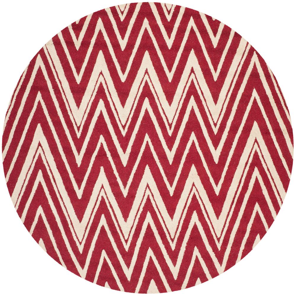 CAMBRIDGE, RED / IVORY, 6' X 6' Round, Area Rug. Picture 1
