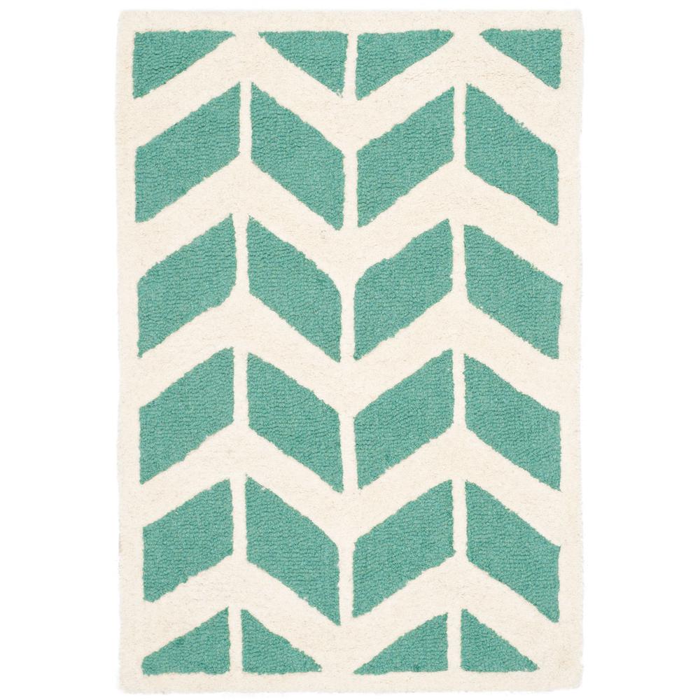 CAMBRIDGE, TEAL / IVORY, 2' X 3', Area Rug, CAM718T-2. Picture 1