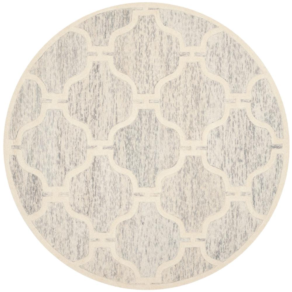 CAMBRIDGE, LIGHT GREY / IVORY, 6' X 6' Round, Area Rug, CAM727G-6R. Picture 1