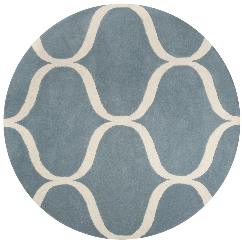 CAMBRIDGE, LIGHT BLUE / IVORY, 6' X 6' Round, Area Rug, CAM730B-6R. The main picture.