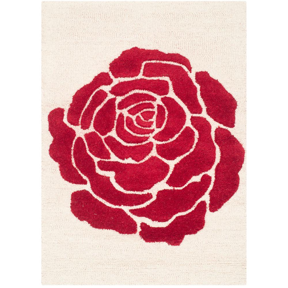 CAMBRIDGE, IVORY / RED, 2' X 3', Area Rug. Picture 1