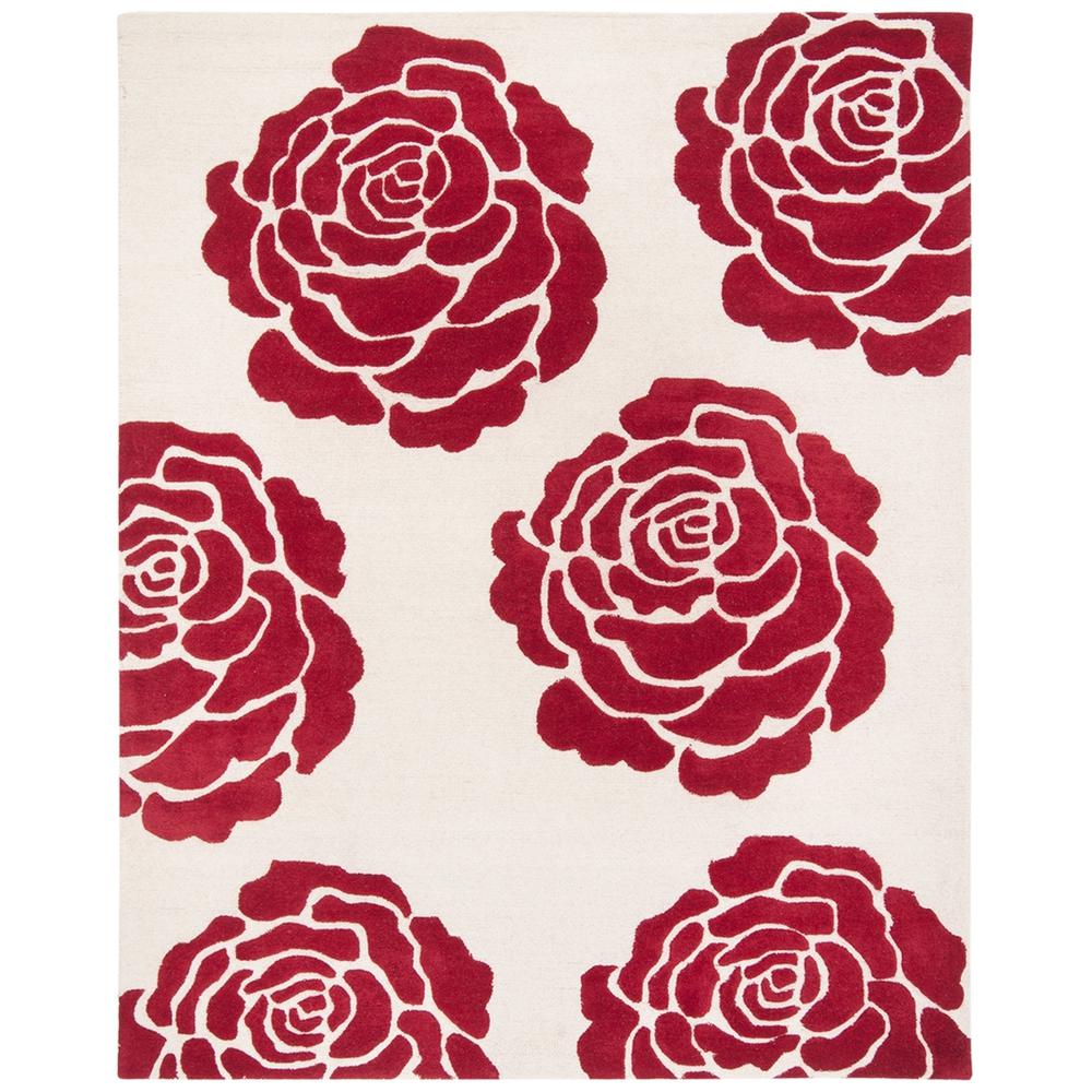 CAMBRIDGE, IVORY / RED, 8' X 10', Area Rug. Picture 1