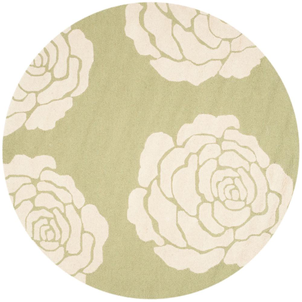 CAMBRIDGE, LIME / IVORY, 6' X 6' Round, Area Rug, CAM782N-6R. Picture 1