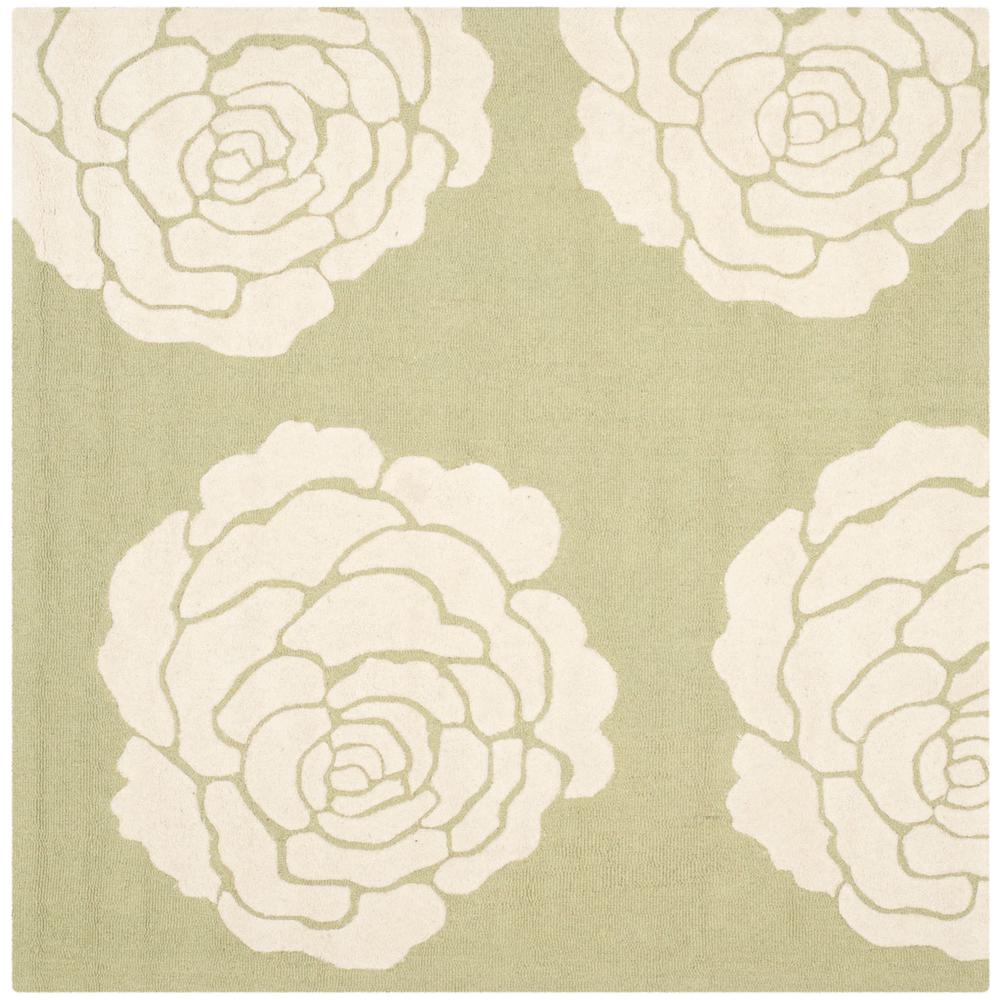 CAMBRIDGE, LIME / IVORY, 6' X 6' Square, Area Rug, CAM782N-6SQ. Picture 1