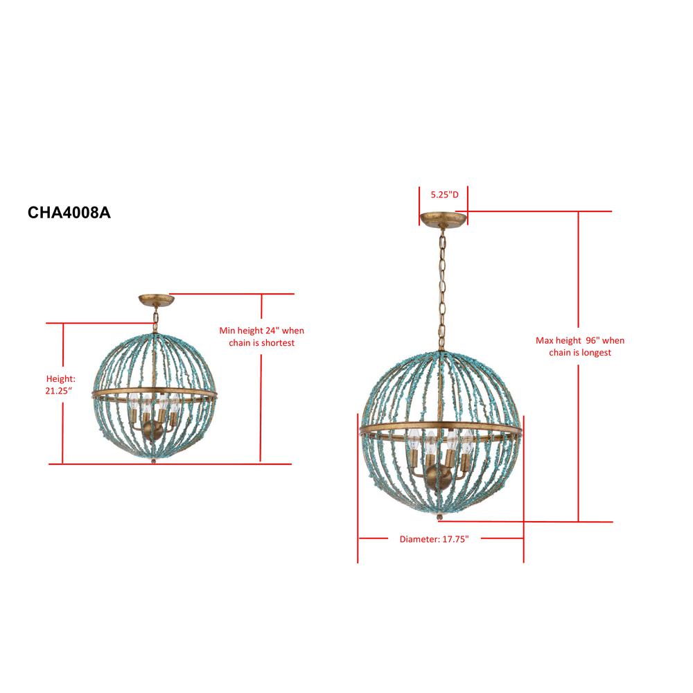 Lalita Cage Chandelier, Blue. Picture 1