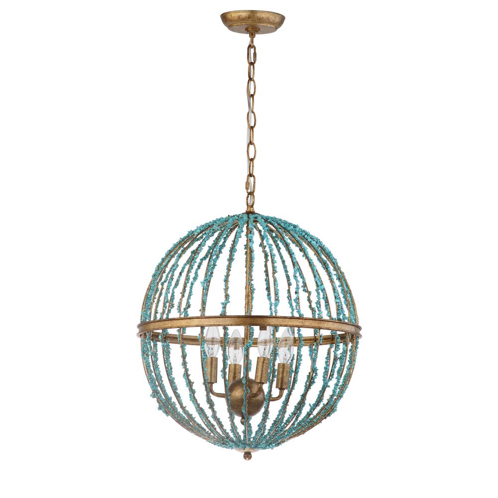 Lalita Cage Chandelier, Blue. Picture 3