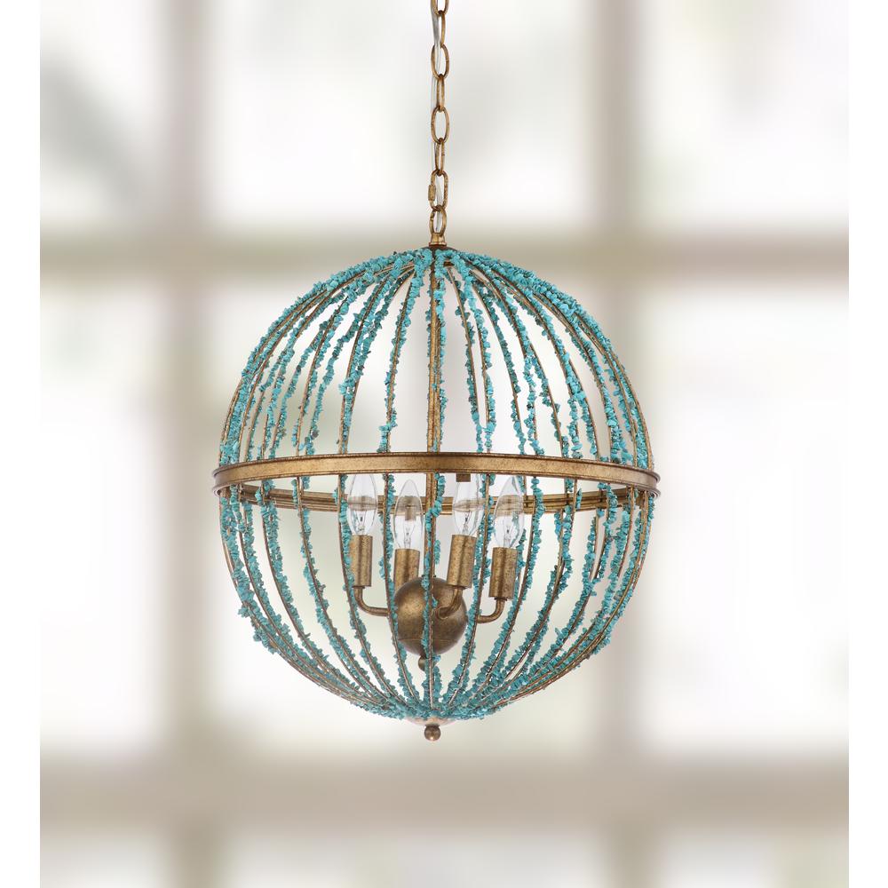 Lalita Cage Chandelier, Blue. Picture 2