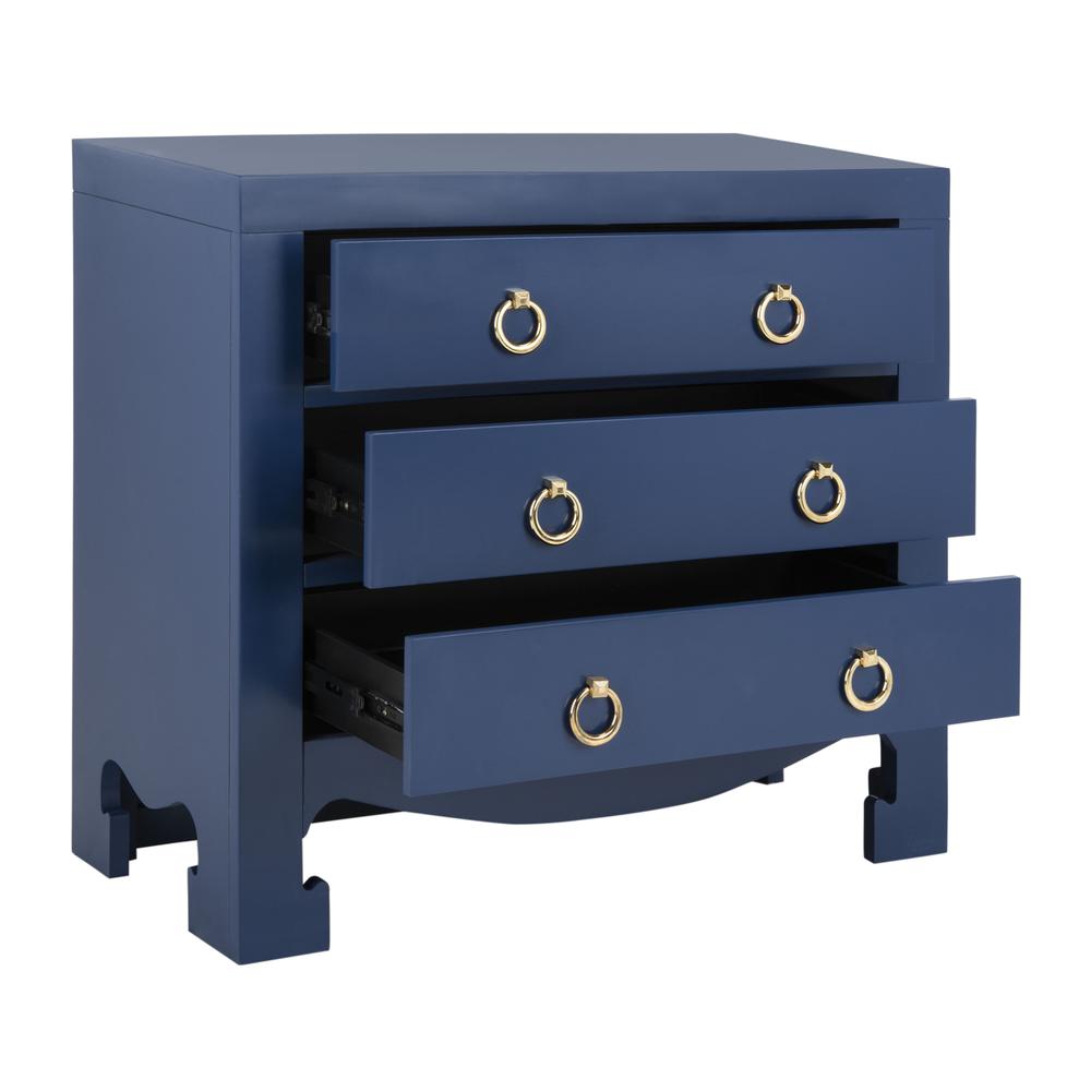 Dion 3 Drawer Chest, Lapis Blue/Gold. Picture 8