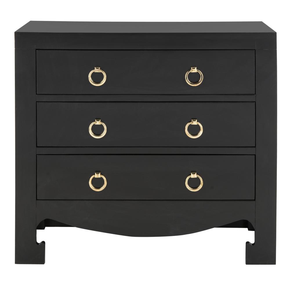 Dion 3 Drawer Chest, Black/Gold. Picture 1