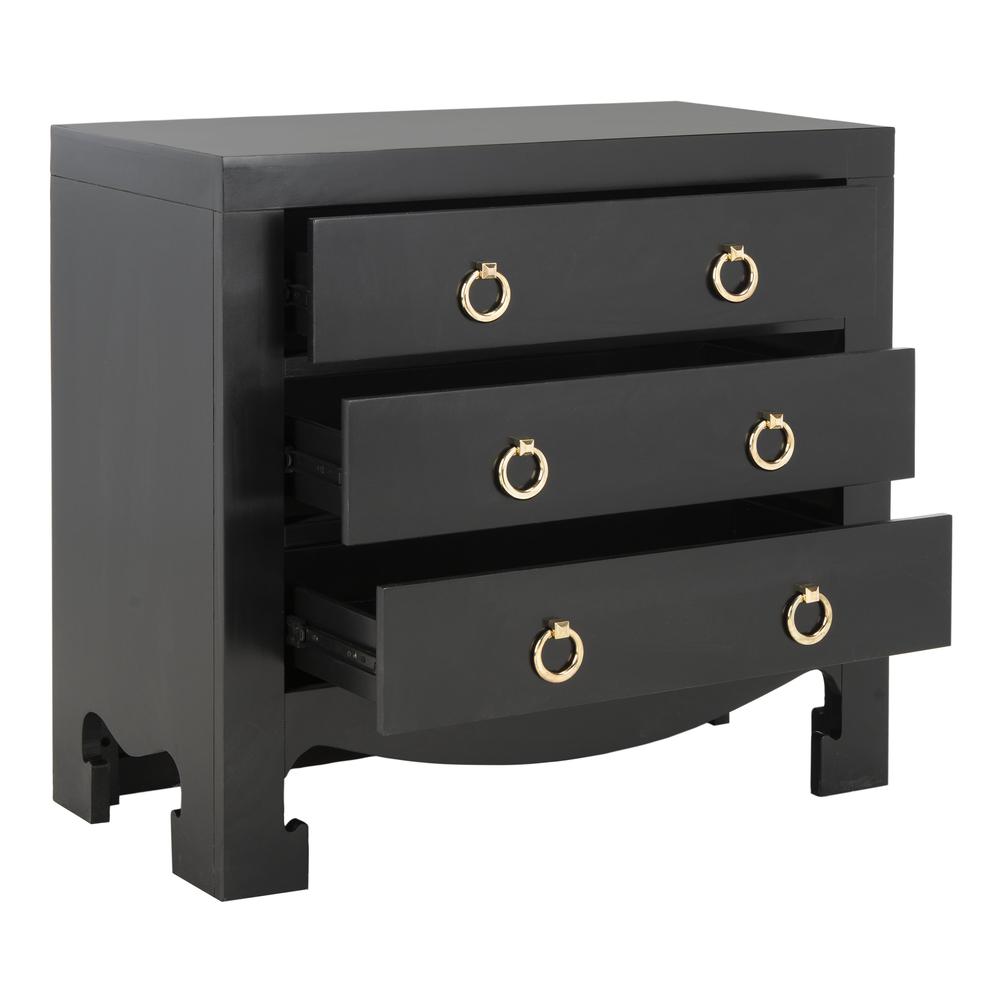 Dion 3 Drawer Chest, Black/Gold. Picture 8