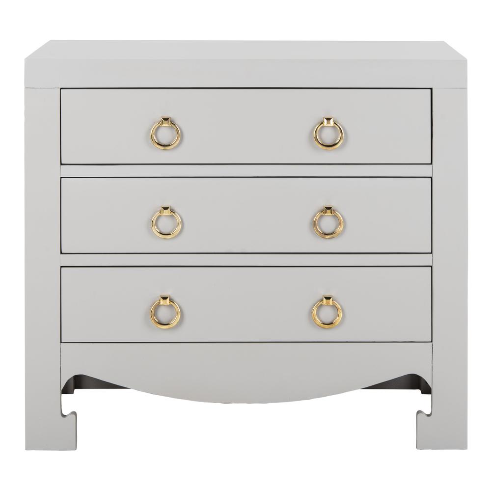 Dion 3 Drawer Chest, Grey/Gold. Picture 1
