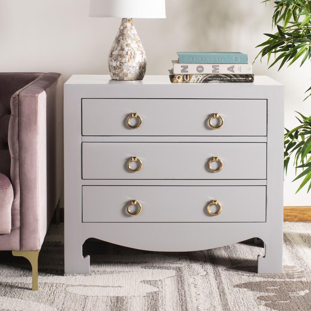 Dion 3 Drawer Chest, Grey/Gold. Picture 6