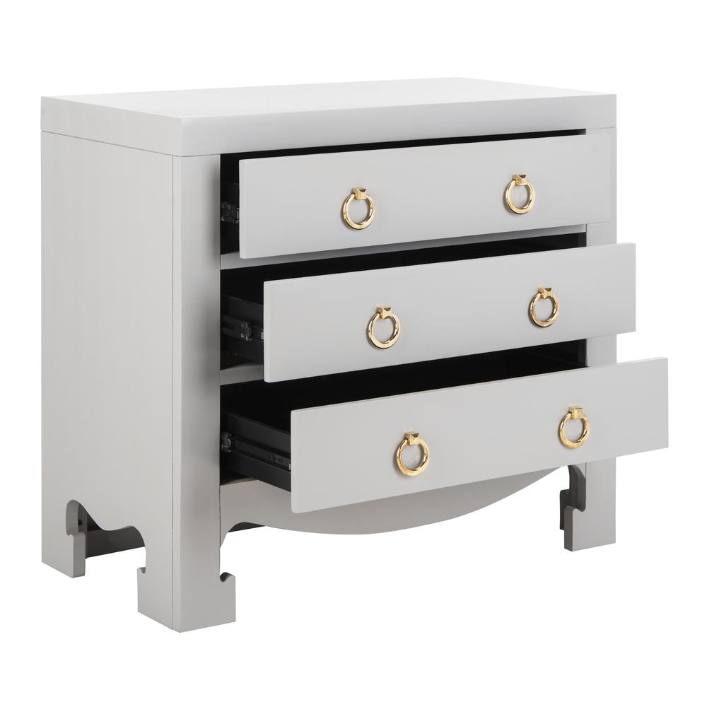 Dion 3 Drawer Chest, Grey/Gold. Picture 8