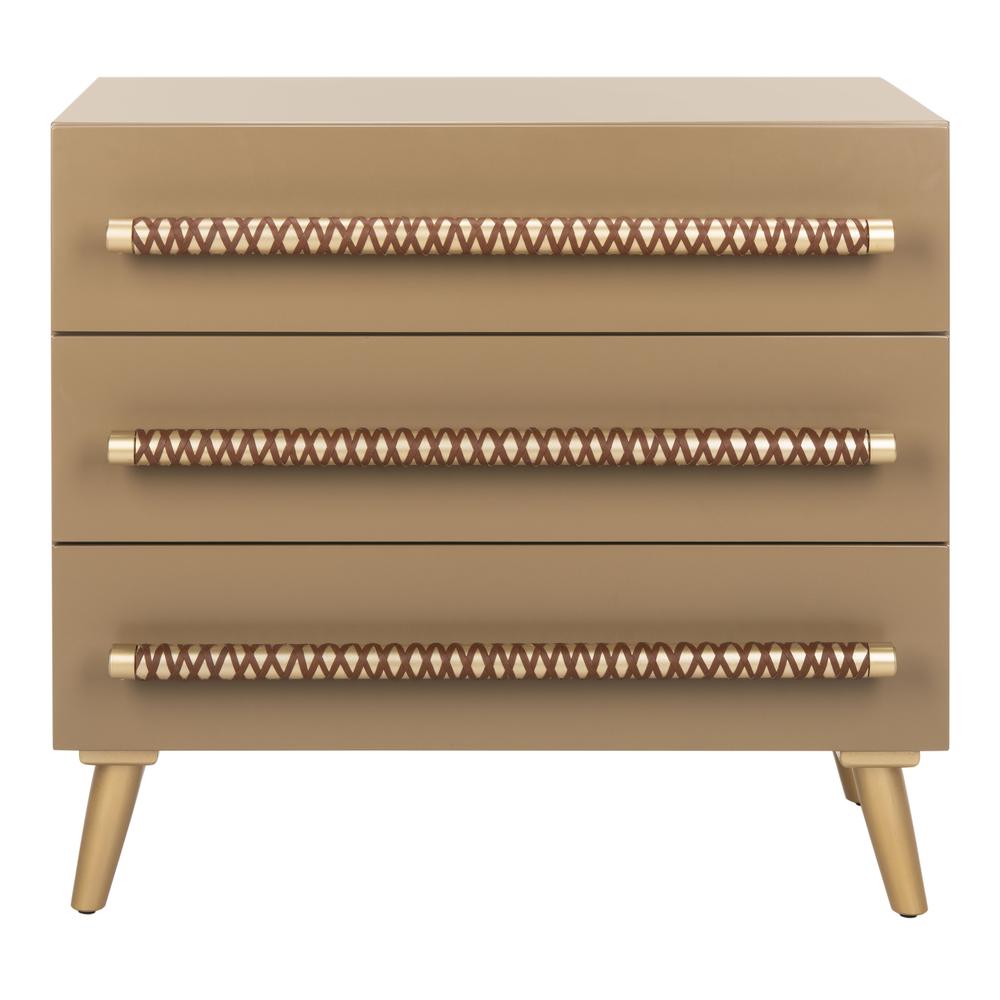 Raquel 3 Drawer Chest, Light Brown. Picture 1