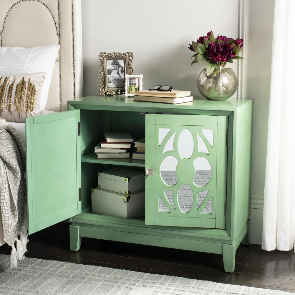Shannon 2 Door Chest, Turquoise/Mirror. Picture 7