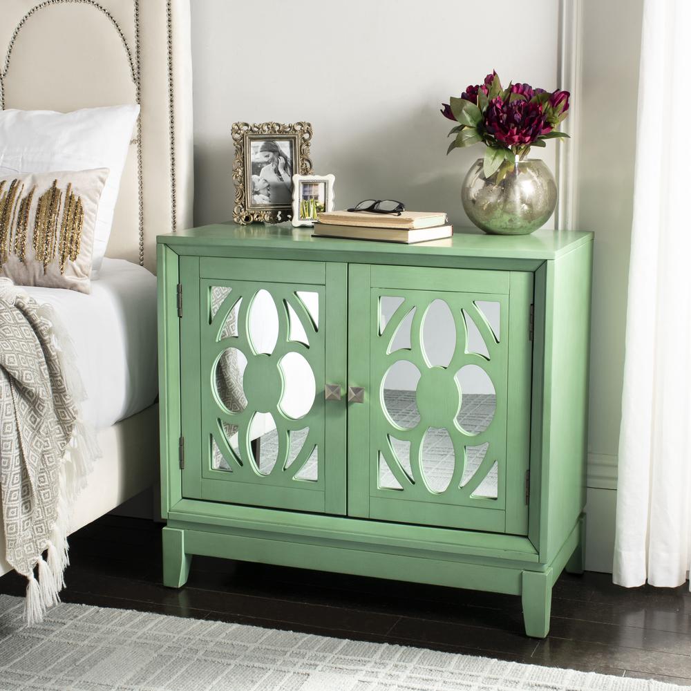 Shannon 2 Door Chest, Turquoise/Mirror. Picture 10