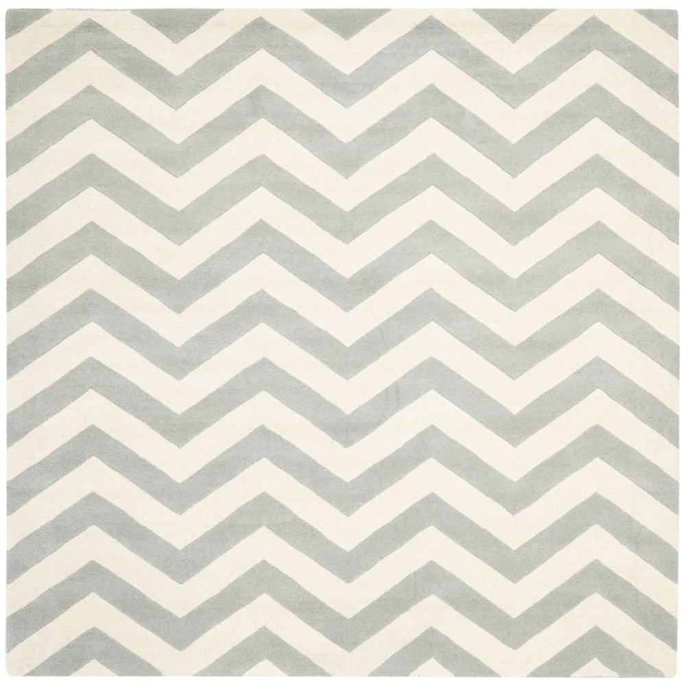 CHATHAM, GREY / IVORY, 5' X 5' Square, Area Rug, CHT715E-5SQ. Picture 1