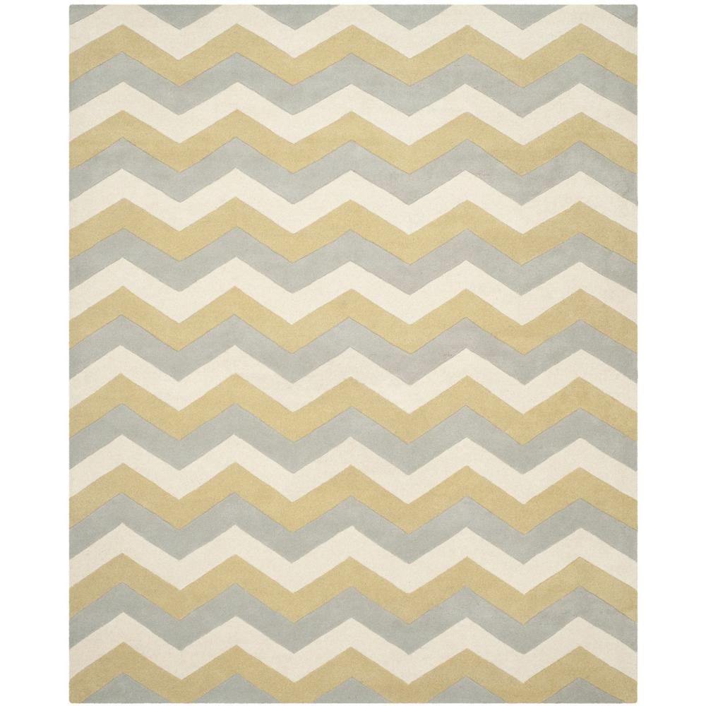 CHATHAM, GREY / GOLD, 8' X 10', Area Rug. Picture 1