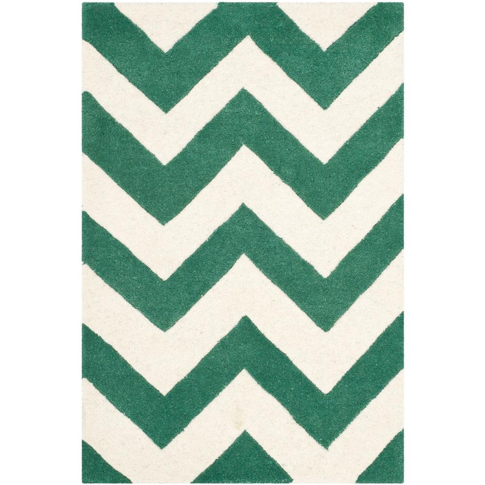 CHATHAM, TEAL / IVORY, 2' X 3', Area Rug, CHT715T-2. Picture 1