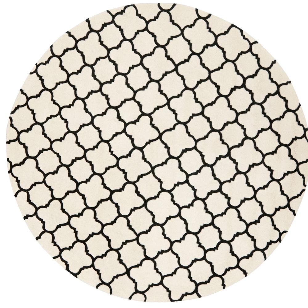 CHATHAM, IVORY / BLACK, 7' X 7' Round, Area Rug, CHT717A-7R. The main picture.