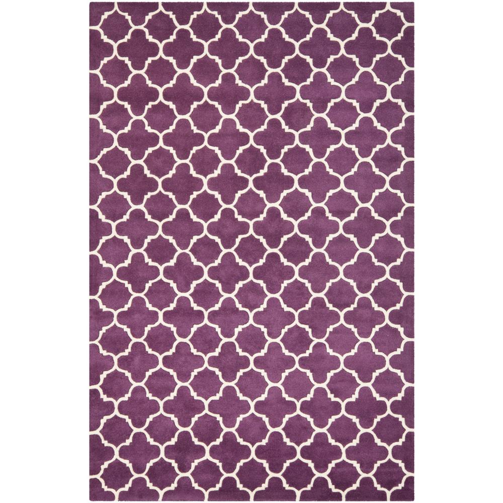 CHATHAM, PURPLE / IVORY, 6' X 9', Area Rug, CHT717F-6. Picture 1
