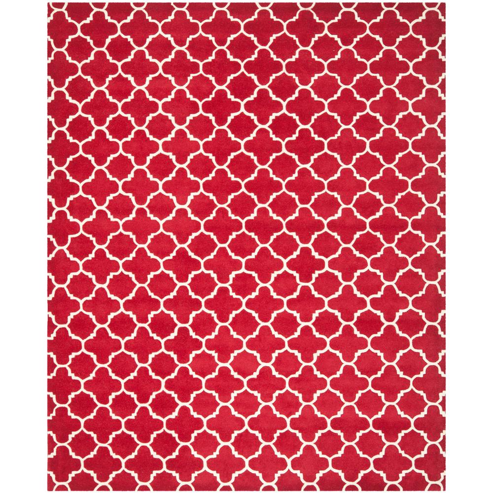 CHATHAM, RED / IVORY, 10' X 14', Area Rug. Picture 1