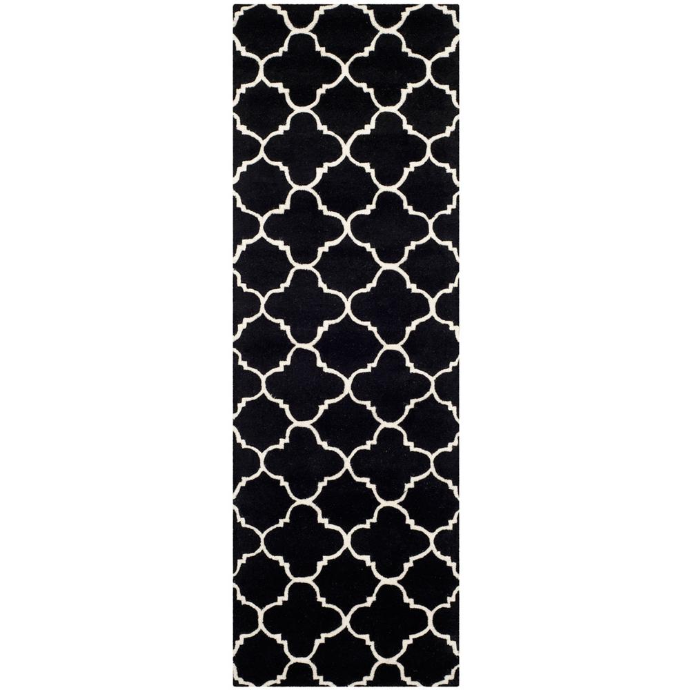 CHATHAM, BLACK / IVORY, 2'-3" X 7', Area Rug, CHT717K-27. Picture 1