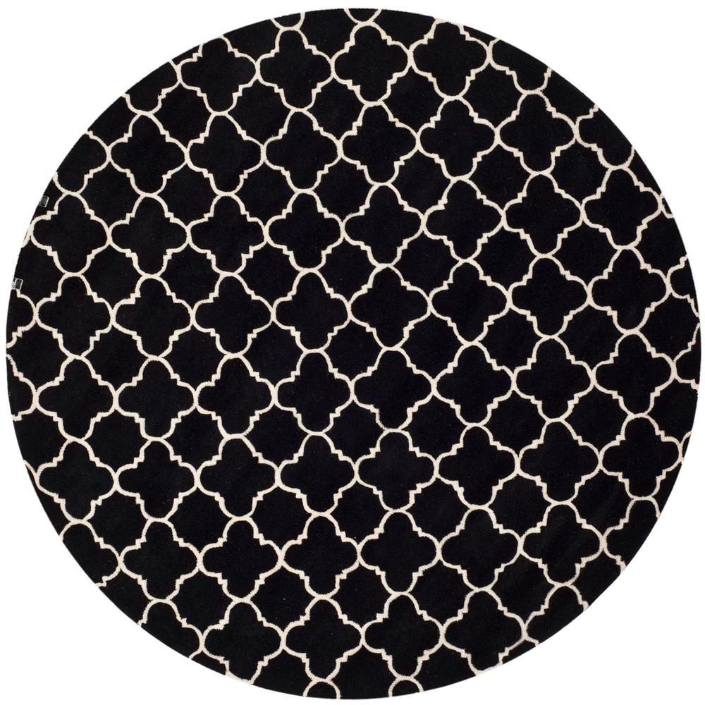 CHATHAM, BLACK / IVORY, 7' X 7' Round, Area Rug, CHT717K-7R. Picture 1