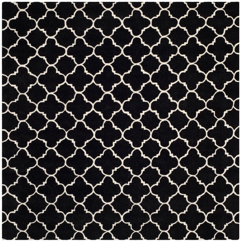 CHATHAM, BLACK / IVORY, 7' X 7' Square, Area Rug, CHT717K-7SQ. Picture 1