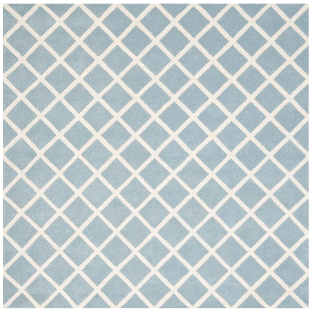 CHATHAM, BLUE / IVORY, 7' X 7' Square, Area Rug, CHT718B-7SQ. Picture 1