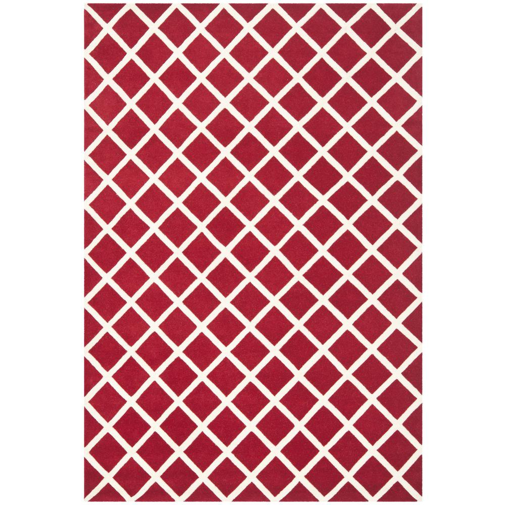 CHATHAM, RED / IVORY, 6' X 9', Area Rug, CHT718G-6. Picture 1