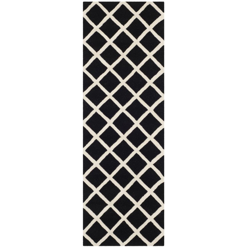 CHATHAM, BLACK / IVORY, 2'-3" X 7', Area Rug, CHT718K-27. Picture 1