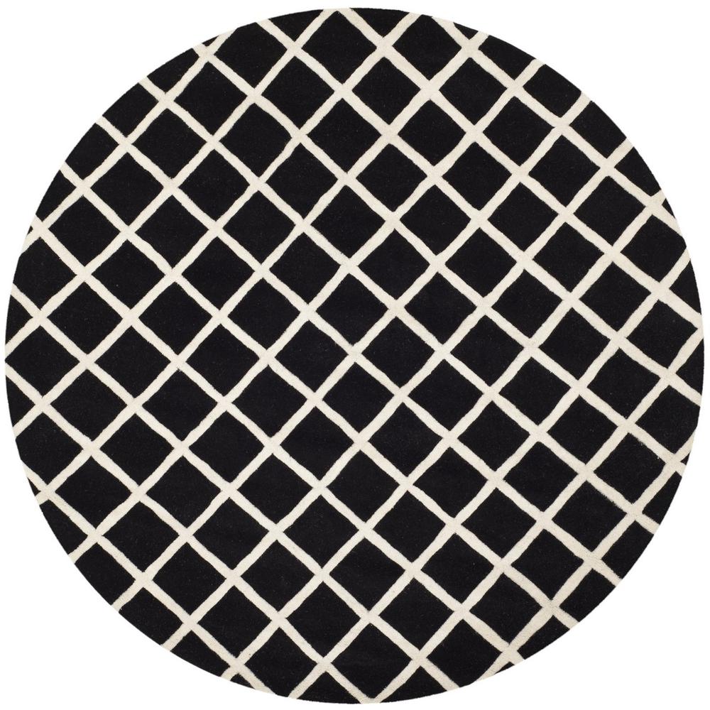 CHATHAM, BLACK / IVORY, 7' X 7' Round, Area Rug, CHT718K-7R. Picture 1
