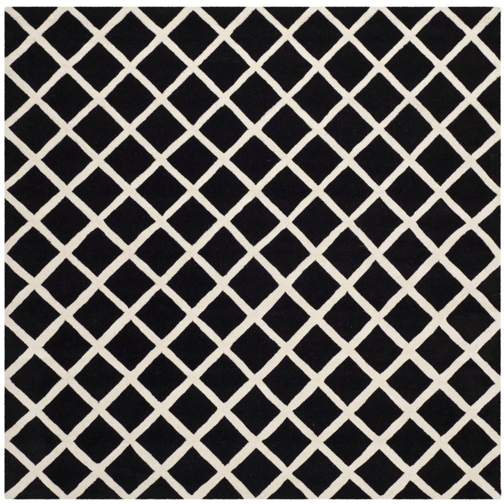 CHATHAM, BLACK / IVORY, 7' X 7' Square, Area Rug, CHT718K-7SQ. Picture 1