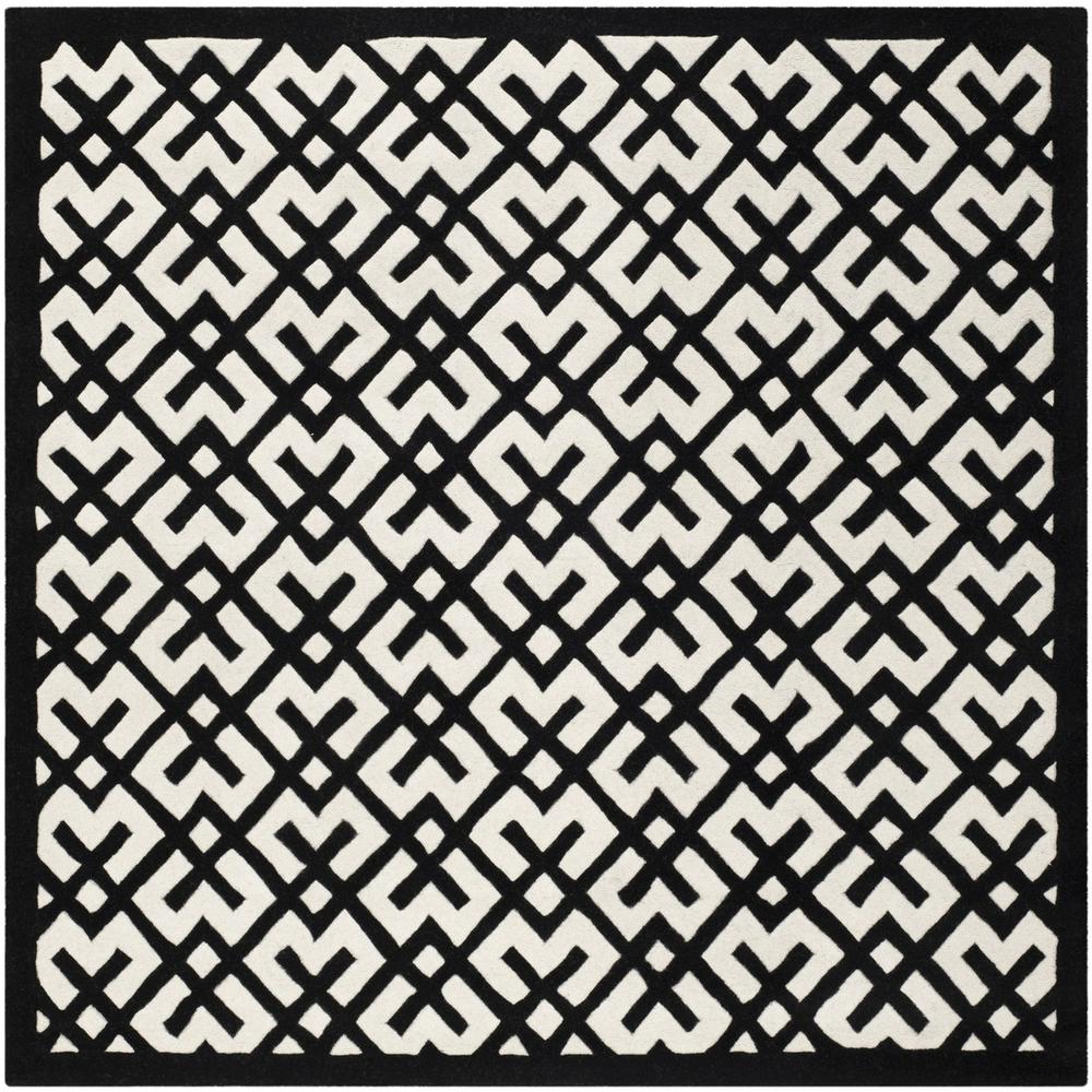 CHATHAM, IVORY / BLACK, 7' X 7' Square, Area Rug, CHT719A-7SQ. Picture 1