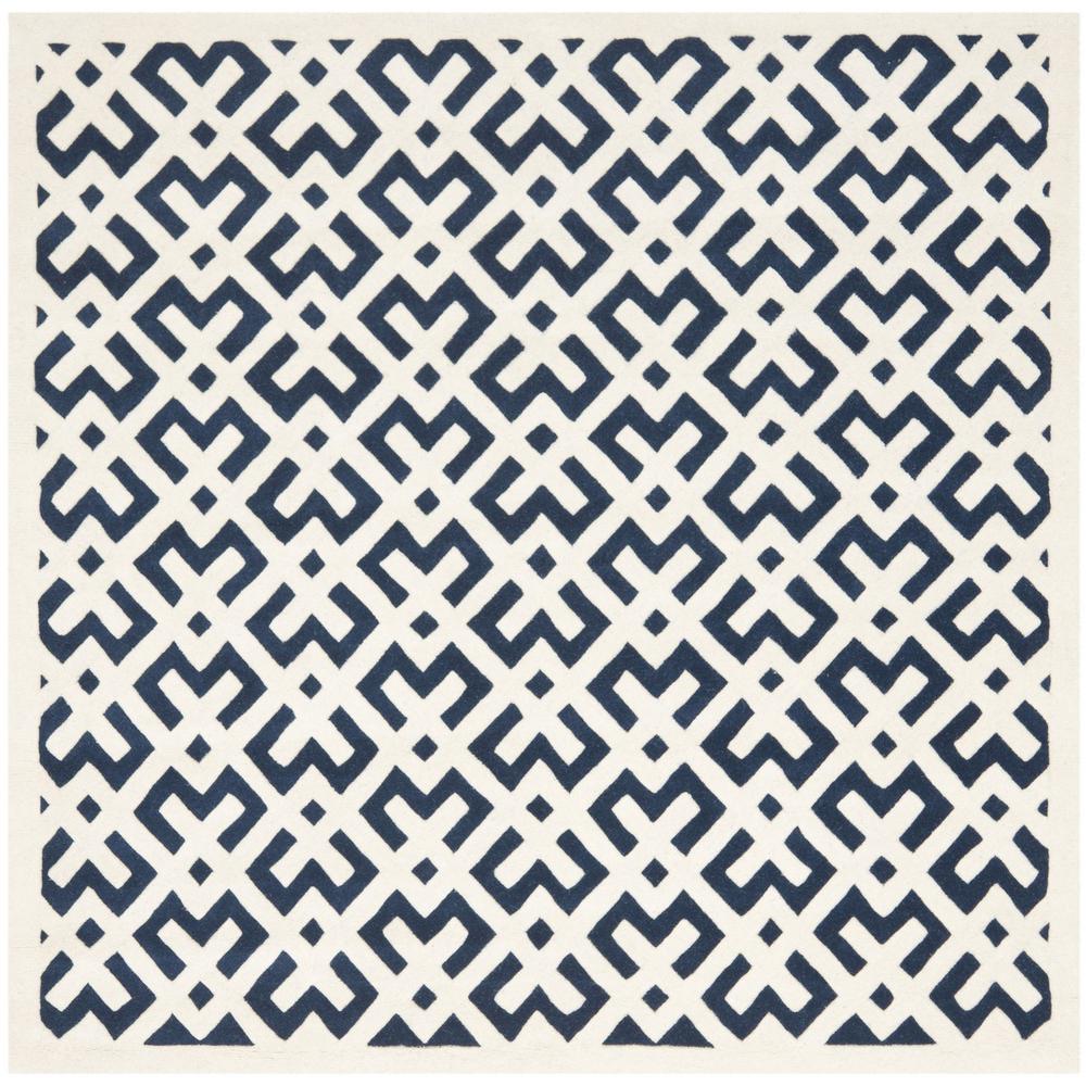 CHATHAM, DARK BLUE / IVORY, 7' X 7' Square, Area Rug, CHT719C-7SQ. Picture 1