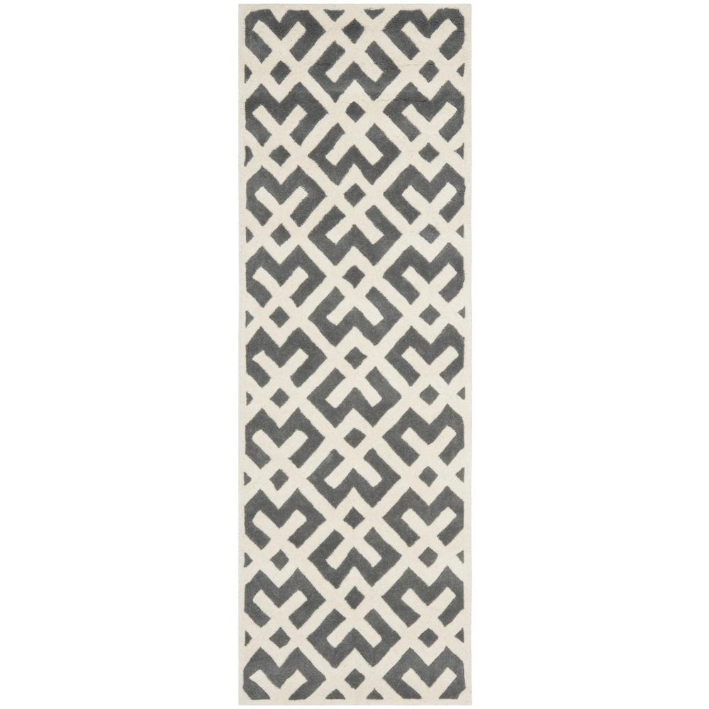 CHATHAM, DARK GREY / IVORY, 2'-3" X 7', Area Rug, CHT719D-27. The main picture.