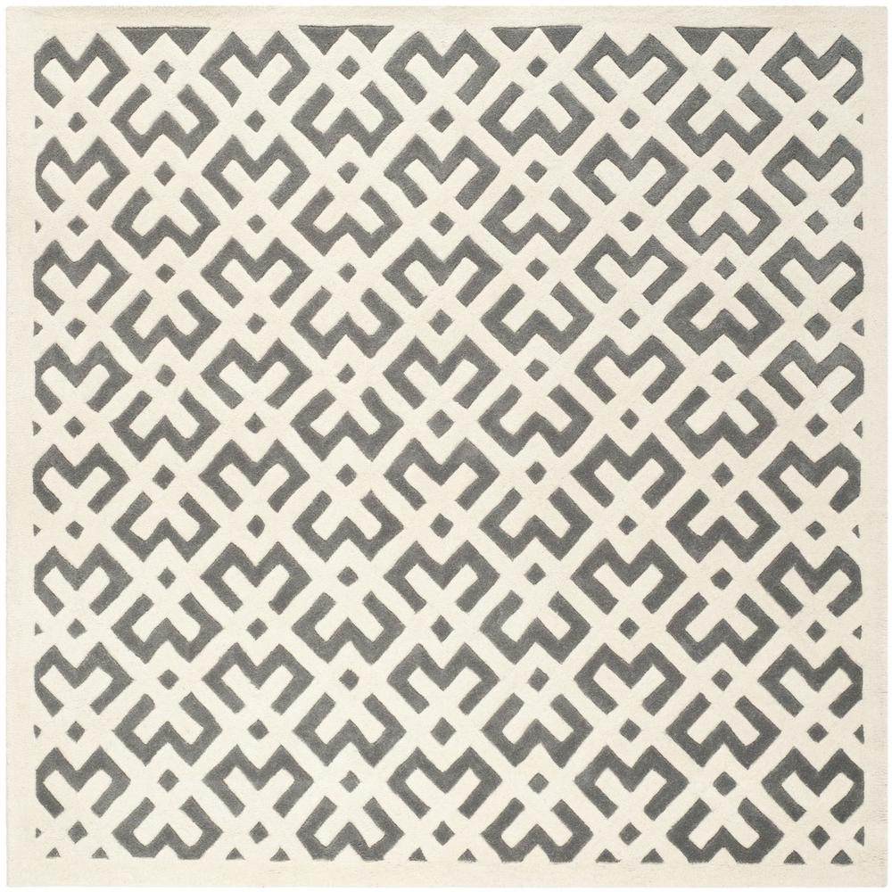CHATHAM, DARK GREY / IVORY, 7' X 7' Square, Area Rug, CHT719D-7SQ. The main picture.