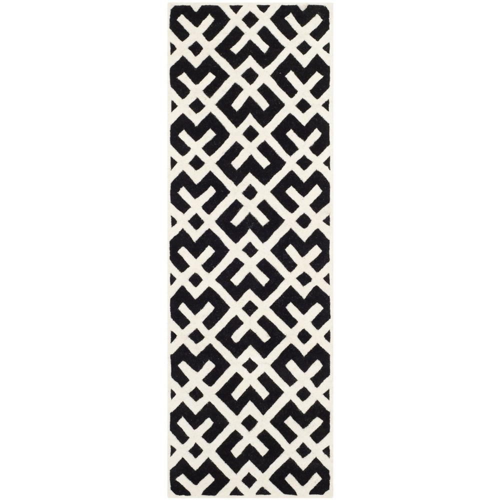 CHATHAM, BLACK / IVORY, 2'-3" X 7', Area Rug, CHT719K-27. Picture 1