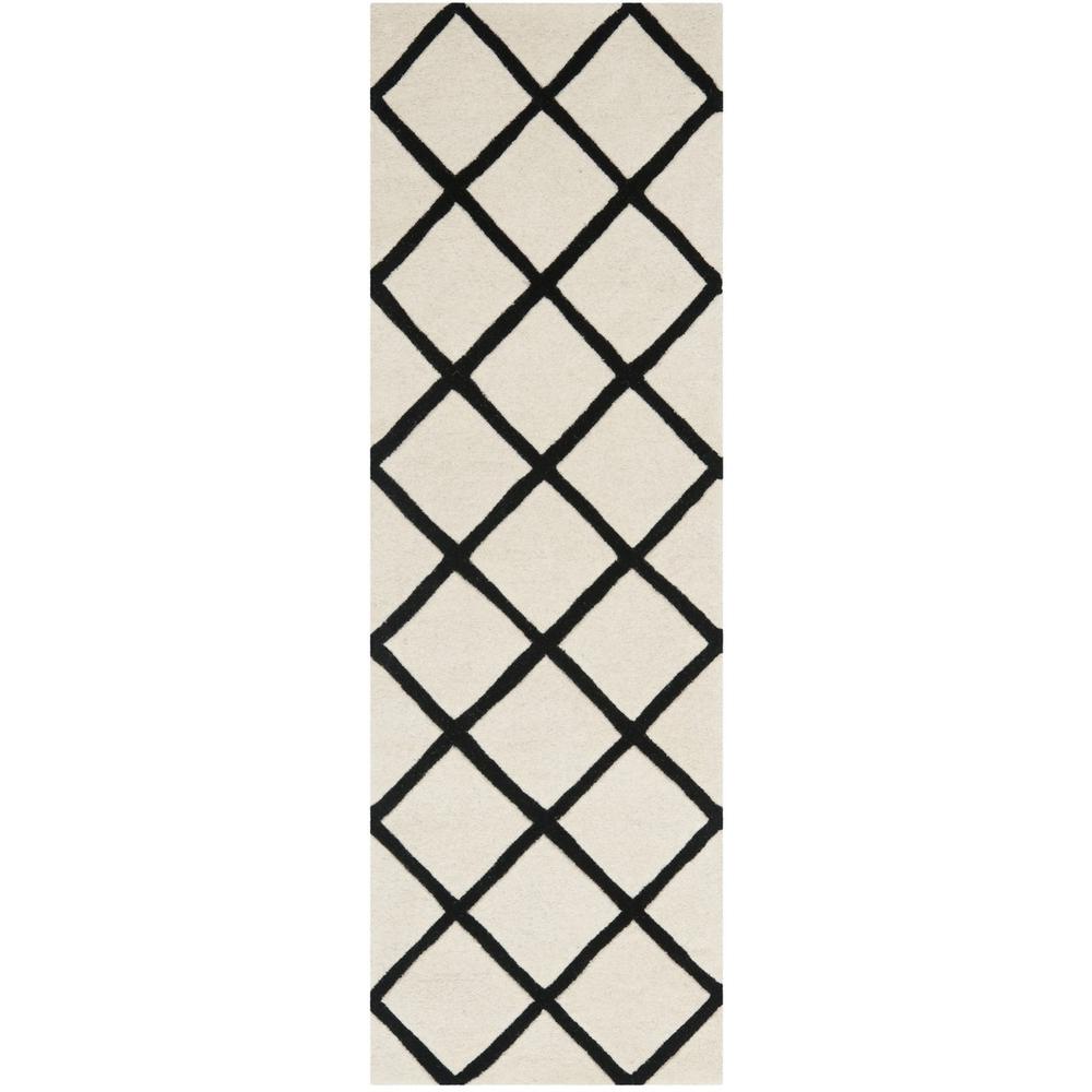 CHATHAM, IVORY / BLACK, 2'-3" X 7', Area Rug, CHT720A-27. Picture 1