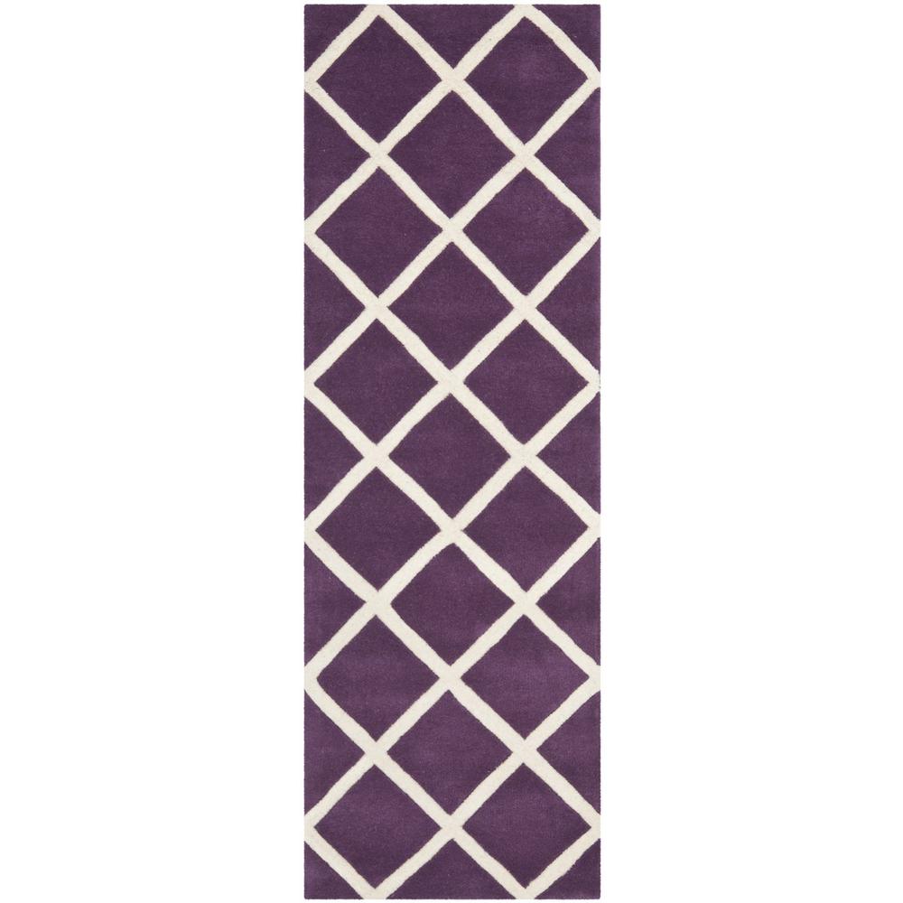 CHATHAM, PURPLE / IVORY, 2'-3" X 7', Area Rug, CHT720F-27. Picture 1