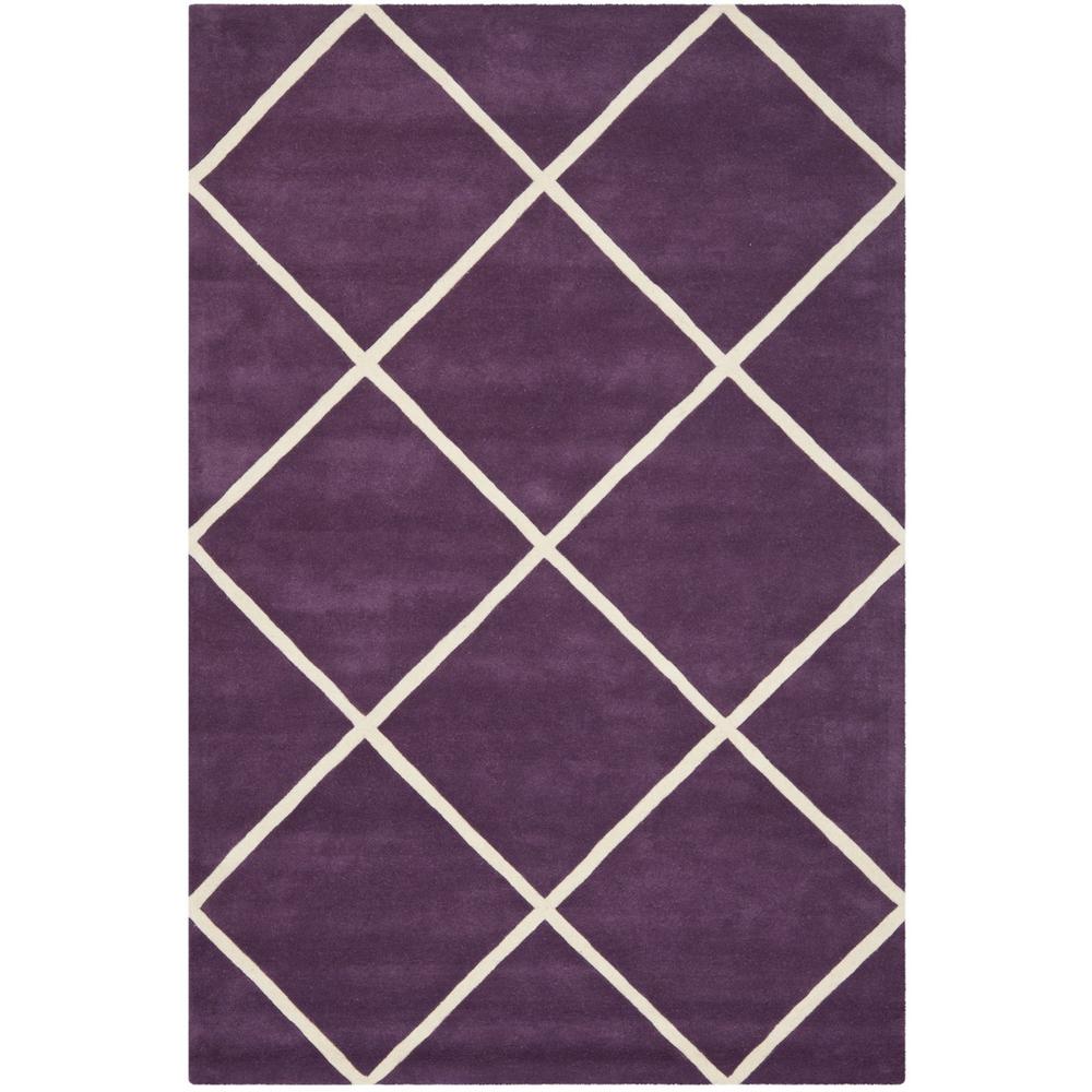 CHATHAM, PURPLE / IVORY, 6' X 9', Area Rug, CHT720F-6. Picture 1