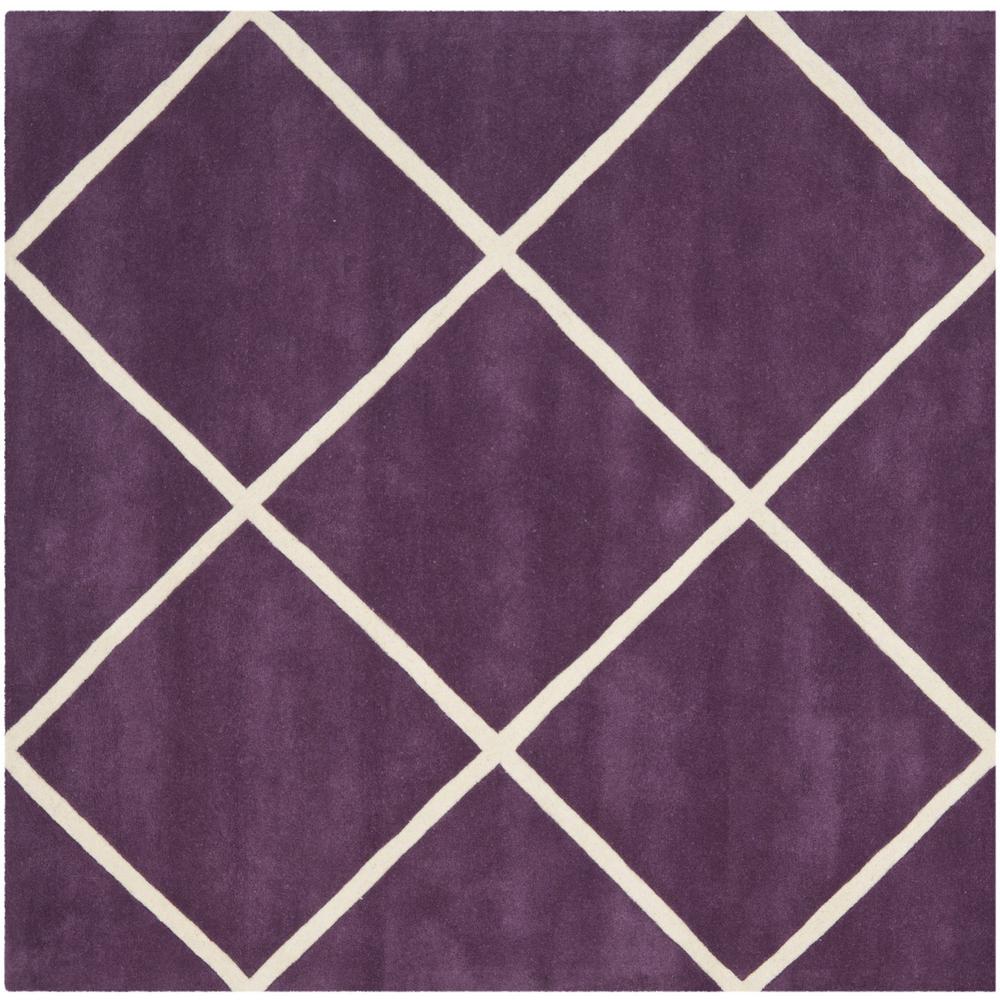 CHATHAM, PURPLE / IVORY, 7' X 7' Square, Area Rug, CHT720F-7SQ. Picture 1