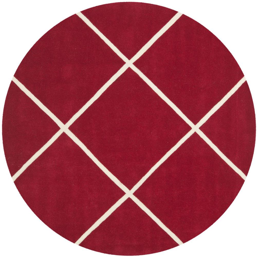 CHATHAM, RED / IVORY, 7' X 7' Round, Area Rug, CHT720G-7R. Picture 1
