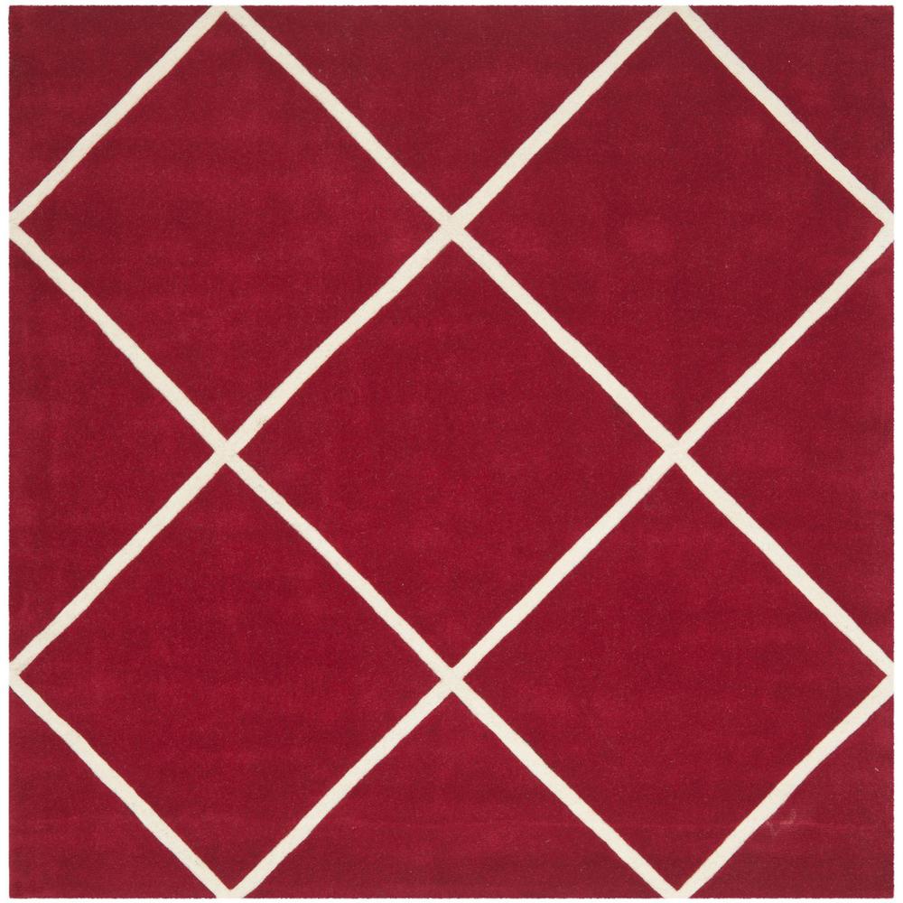 CHATHAM, RED / IVORY, 7' X 7' Square, Area Rug, CHT720G-7SQ. Picture 1