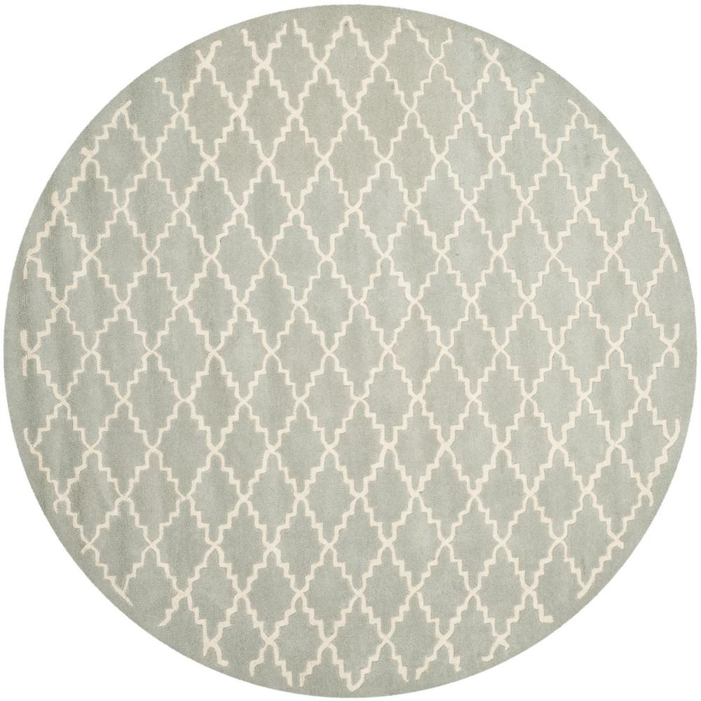 CHATHAM, LIGHT BLUE / IVORY, 7' X 7' Round, Area Rug, CHT721E-7R. The main picture.
