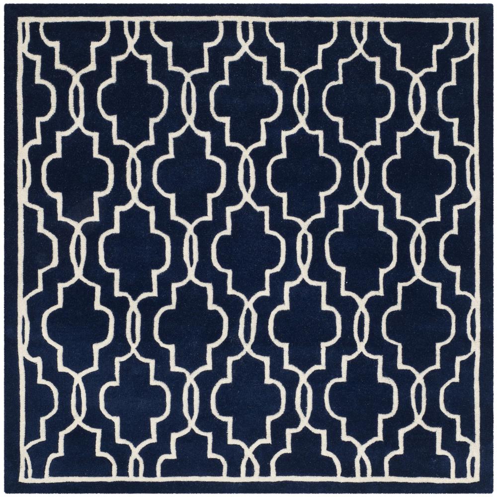 CHATHAM, DARK BLUE / IVORY, 5' X 5' Square, Area Rug, CHT723C-5SQ. Picture 1