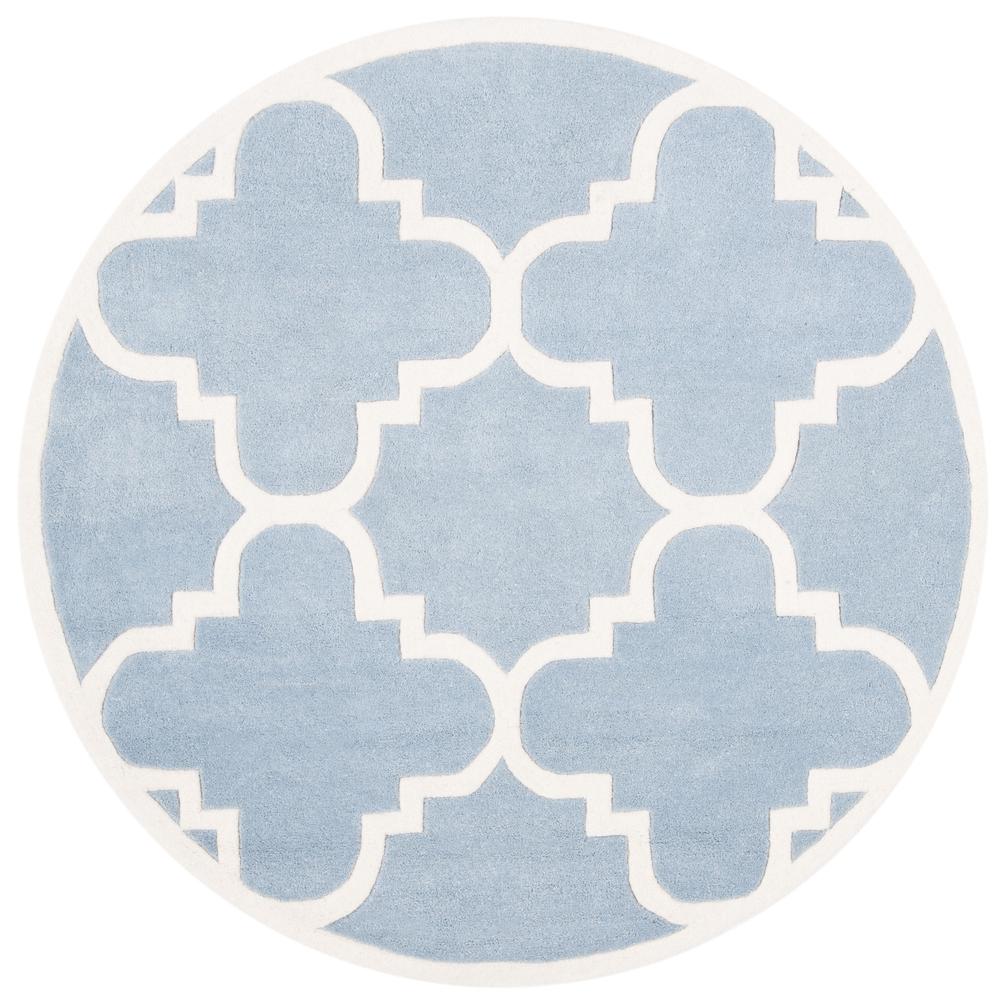 CHATHAM, BLUE / IVORY, 5' X 5' Round, Area Rug, CHT730B-5R. Picture 1