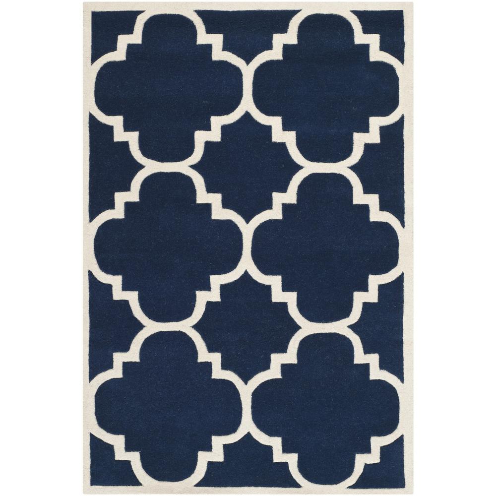 CHATHAM, DARK BLUE / IVORY, 4' X 6', Area Rug, CHT730C-4. The main picture.